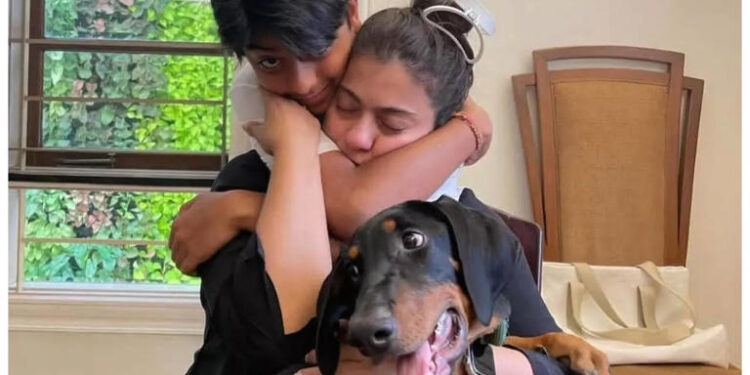 Kajol shares a hug with son Yug as they celebrate their pet dog’s 2nd birthday:કાજોલે પુત્રના હગ સાથે તેમના ડોગની બર્થ ડે સેલિબ્રેટ કરી