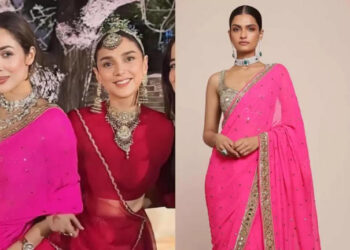 Malaika Arora stunned in pink saree at Aditi Rao Hydari and Siddharth’s wedding:અદિતિ રાવ હૈદરી અને સિદ્ધાર્થના લગ્નમાં ફૂચિયા ગુલાબી સાડીમાં મલાઈકા અરોરા છવાઈ ગઈ હતી