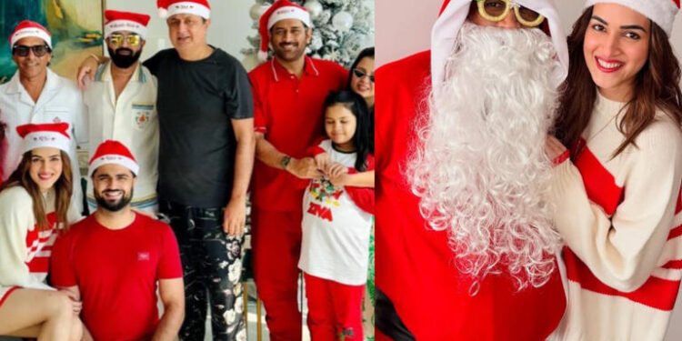 Kriti Sanon Spends Xmas With Rumoured BF Kabir Bahia:કૃતિ સેનન રૂમર્ડ BF કબીર બહિયા સાથે ક્રિસમસ વિતાવે છે, એમએસ ધોનીએ સાન્ટાનો પોશાક પહેર્યો અને તેની સાથે પોઝ આપ્યો