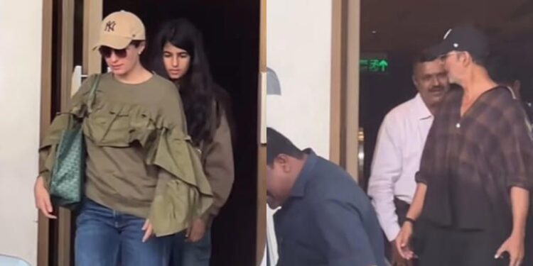 Akshay Kumar Spotted At Airport With Twinkle Khanna And Daughter Nitara, Video Goes Viral: ટ્વિંકલ ખન્ના અને પુત્રી નિતારા સાથે એરપોર્ટ પર જોવા મળ્યો અક્ષય કુમાર, વીડિયો થયો વાયરલ