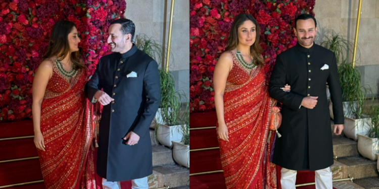 Kareena-Saif Ali Khan: કરીના કપૂરે સૈફ અલી ખાન સાથે તેના હુમલા પછી પહેલીવાર જાહેરમાં હાજરી આપી, આદર જૈન લગ્નમાં દંપતીએ પોઝ આપ્યો.