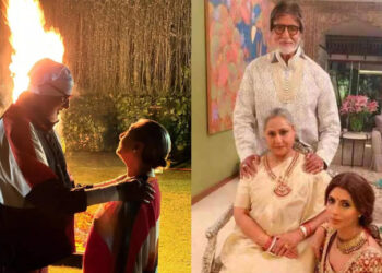 Amitabh Bachchan, Jaya Share Adorable Moment As They Light Up Holika, Shweta Nanda Drops Pic: અમિતાભ બચ્ચન, જયા હોલિકાને દહન કરતી વખતે એક સુંદર ક્ષણ શેર કરે છે, શ્વેતા નંદાએ તસવીર શેર કરી