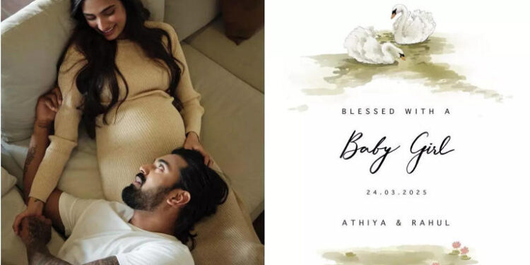Athiya Shetty and KL Rahul welcome baby girl; Kiara Advani, Riddhima Kapoor Sahni and other celebs congratulate the couple: આથિયા શેટ્ટી અને કેએલ રાહુલ બાળકીનું સ્વાગત કરે છે; કિયારા, રિદ્ધિમા  અને અન્ય હસ્તીઓએ કપલને અભિનંદન પાઠવ્યા