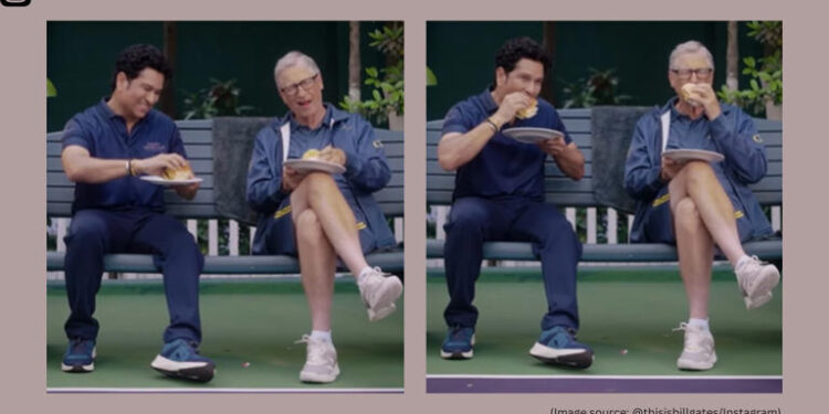 Bill Gates enjoys snack break with ‘God of cricket’ in viral video; eats this iconic dish: બિલ ગેટ્સે ‘ક્રિકેટના ભગવાન’ સાથે નાસ્તાનો આનંદ માણ્યો; આ પ્રતિષ્ઠિત વાનગી ખાધી