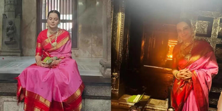 Kangana Ranaut seeks blessings: કંગના રણૌત શ્રી દુર્ગાપરમેશ્વરી અને શ્રી હલે મરિયામ્મા મંદિરોમાં આશીર્વાદ માંગે છે