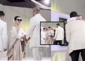 Rekha ignored Akshay Kumar, hugs Abhishek Bachchan: અભિષેક બચ્ચન રેખાને  અક્ષય કુમારને ગળે લગાવીને નજરઅંદાજ કર્યો, રેખાના વ્યવહારથી બધા હેરાન, વીડિયો વાયરલ