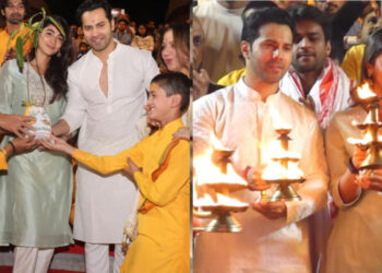Varun Dhawan & Pooja Hegde in Hrishikesh: ઋષિકેશમાં વરુણ ધવન, પૂજા હેગડેએ કરી ગંગા આરતી