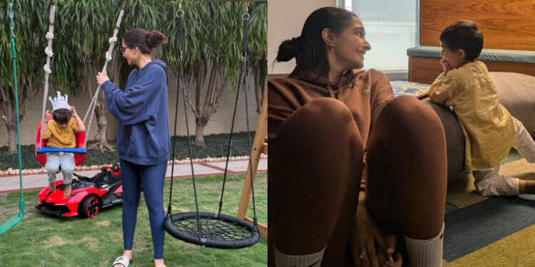 Sonam Kapoor shares adorable moments with son Vayu during week off: સોનમ કપૂરે વિકઓફ દરમિયાન પુત્ર વાયુ સાથે સુંદર ક્ષણો શેર કરે છે
