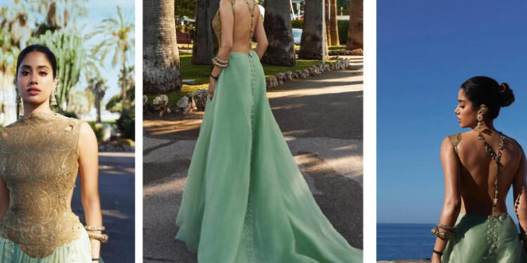 Janhvi Kapoor Brings Couture Kitsch to Cannes in Jade, Jadau And Anamika Khanna: જાહ્નવી કપૂરે કાન્સમાં કોચર ગાઉન પહેરી રેડ કાર્પેટ લૂક સાથે સૌનું ધ્યાન ખેચ્યું