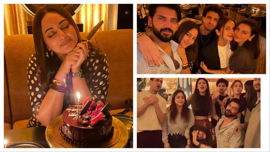 Inside Sonakshi Sinha’s 38th birthday with hubby Zaheer Iqbal, Huma Qureshi, and a misspelt cake: સોનાક્ષી સિંહાનું 38મા બર્થડે પર પતિ ઝહીર ઇકબાલ, હુમા કુરેશી કેક સાથે સેલિબ્રેશન કર્યું