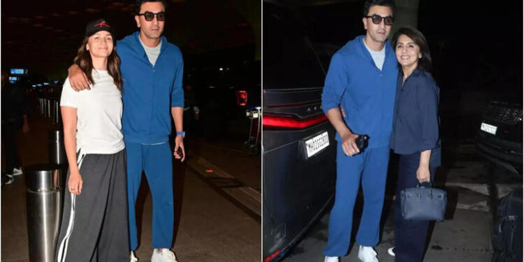 Ranbir Kapoor politely asks paps to turn off cameras while picking up daughter Raha at airport: રણબીર કપૂરે એરપોર્ટ પર દીકરી રાહા સાથે જતી વખતે ફોટોગ્રાફરને નમ્રતાથી  કેમેરા બંધ કરવાનું કહ્યું; આલિયા, નીતુ કપૂર તેની સાથે ફેમિલી હોલિડે માટે જોડાયા