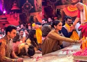Deepika Padukone and Ranveer Singh celebrate Ganesh Chaturthi in coordinated traditional outfits: દીપિકા પાદુકોણ અને રણવીર સિંહે પરંપરાગત પોશાક પહેરીને ગણેશ ચતુર્થીની ઉજવણી કરી