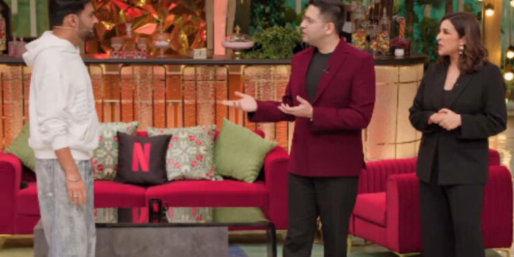 Raghav Chadha arrives barefoot on Kapil Sharma’s show with wife Parineeti Chopra, Krushna, and Kapil leave everyone in splits: રાઘવ ચઢ્ઢા કપિલ શર્માના શોમાં પત્ની પરિણીતી ચોપરા, કૃષ્ણા અને કપિલ સાથે ખુલ્લા પગે પહોંચ્યા
