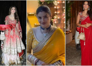Karwa Chauth 2025: Shilpa Shetty In Red, Raveena Tandon In Yellow, And Mira Rajput In Deep Maroon, How Bollywood Wives Lit Up Festivities: કરવા ચોથ 2025માં શિલ્પા શેટ્ટી રેડ કલરમાં, રવિના ટંડન યલો રંગમાં અને મીરા રાજપૂત ડીપ મરૂન કલર લૂક, બોલિવૂડ વાઈફ આ રીતે તહેવારોને રોશનીથી શણગારે છે