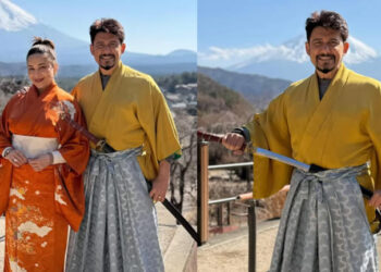 Madhuri Dixit’s Japan vacation: Poses like a Japanese doll with husband :માધુરી દીક્ષિતનું જાપાન વેકેશન: પતિ સાથે જાપાની ડોલ જેવો પોઝ