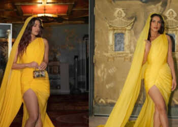 Priyanka Chopra’s yellow gown with dupatta at The Bluff party is an ode to heritage: ધ બ્લફ પાર્ટીમાં પ્રિયંકા ચોપરાનું દુપટ્ટા સાથેનો યલો ગાઉન વારસાનું એક પ્રતીક છે