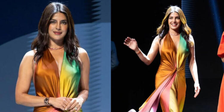 Priyanka Chopra turns heads in a chic Rs 1.8 lakh satin halter dress at Cannes Lions 2026: કાન્સ લાયન્સ 2026માં પ્રિયંકા ચોપરાએ રૂ. 1.8 લાખના આકર્ષક સેટિન હોલ્ટર ડ્રેસમાં લોકોનું ધ્યાન ખેંચ્યું