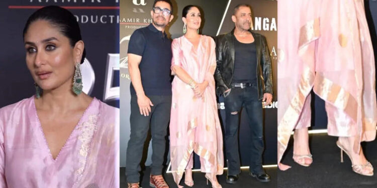 Kareena Kapoor Khan stuns in a Rs 40,000 Banarasi suit and heels worth Rs 1 lakh at Aamir Khan Productions’ 25-year celebrations: આમિર ખાન પ્રોડક્શન્સની 25 વર્ષની ઉજવણીમાં કરીના કપૂર ખાને 40 હજારનો બનારસી સૂટ અને 1 લાખની કિંમતના હીલ્સ પહેરીને આકર્ષણ જમાવ્યું