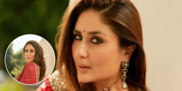 Kareena Kapoor Khan sets the internet buzzing in a red bandhani suit and statement earrings: કરિના કપૂર ખાને લાલ બાંધણી સૂટ અને સ્ટેટમેન્ટ ઇયરિંગ્સમાં ઇન્ટરનેટ પર ધમાલ મચાવી